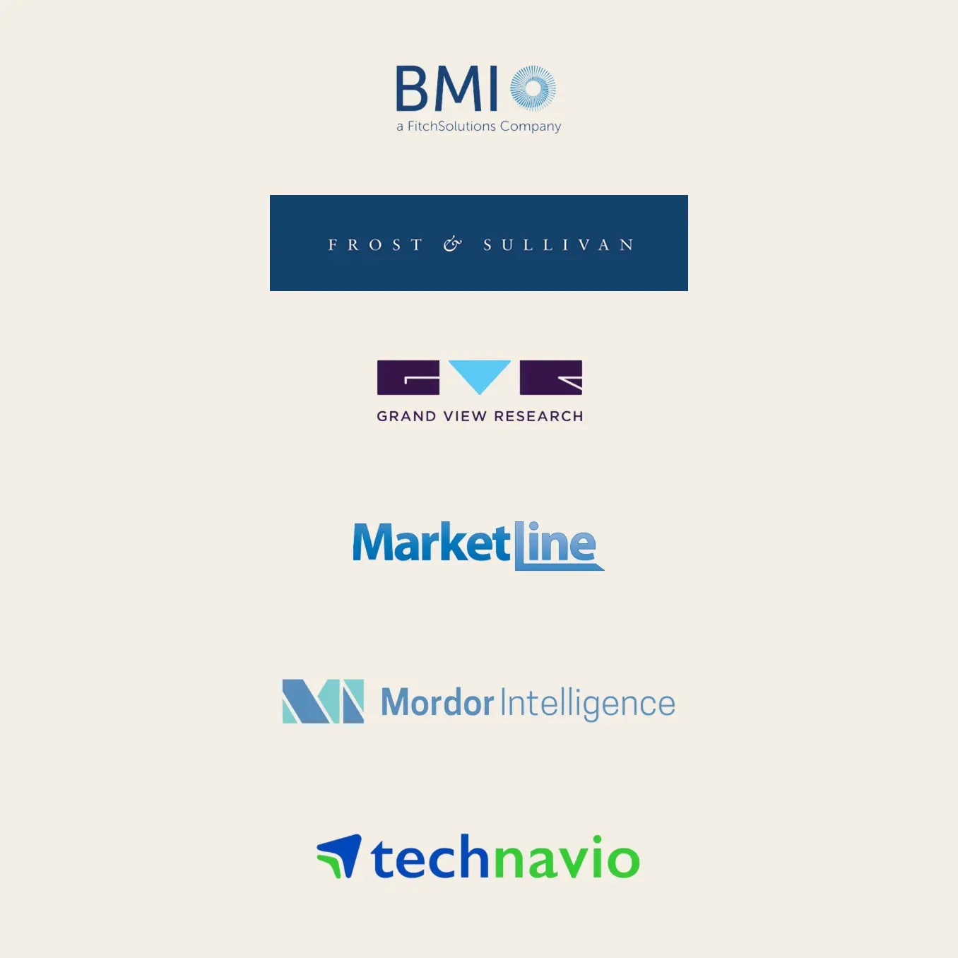 Logos of six research companies
