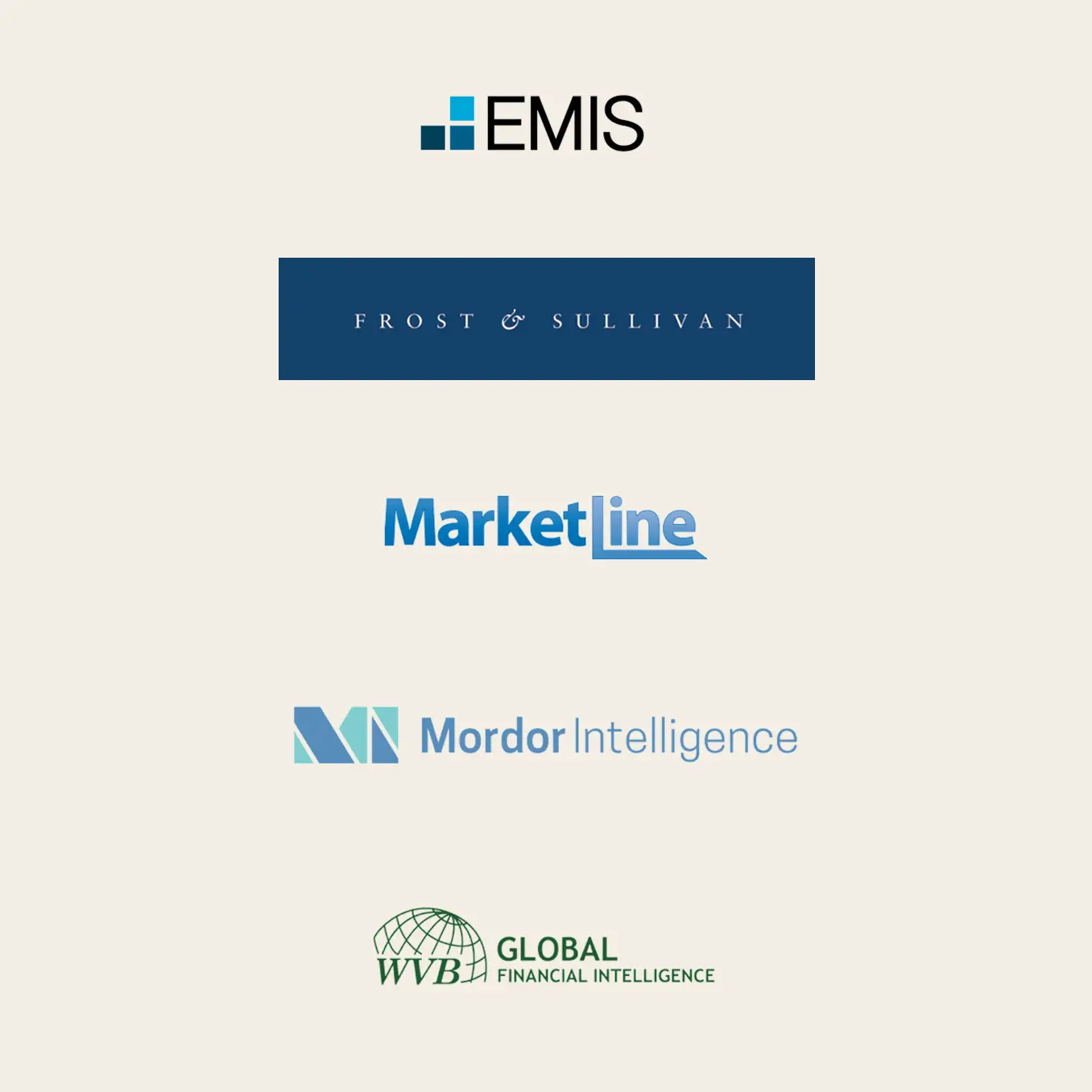 Logos of five research companies